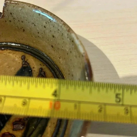 OTAGIRI Japanese Hand painted stoneware roadrunner ashtrays (2), mid-century MCM - Picture 9 of 10